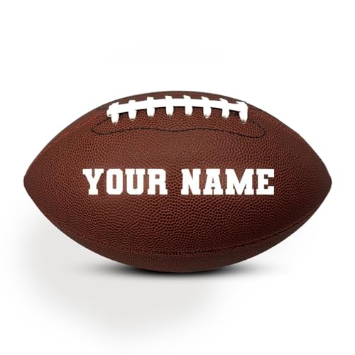 HAMMET Personalized Football - Customized Football Made with Composite Leather with Your Name or Text - Official Size Custom Gifts for Players, Coaches and Teams