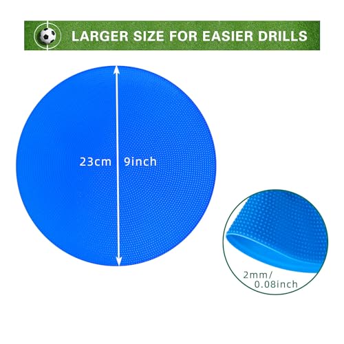 Spot Markers 9 Inch 10 Inch Non Slip Rubber Floor Markers Flat Field Cones Poly Dots for Soccer Basketball Sports Speed Agility Training and Drills - style: 9inch 36pcs