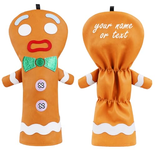 Funny Golf Club Head Cover Driver Headcover Fairway Wood Headcover Hybrid Club Head Cover Brown Monster Cookie - style: Custom Driver