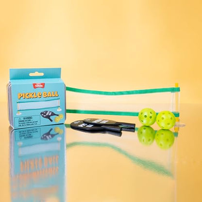 Fizz Creations Teeny Town Pickle Ball – Miniature Pickleball Set with 2 Mini Bats, Net & 2 Tiny Balls – Compact Indoor & Outdoor Game for Kids & Adults – Fun Gift for Family & Friends