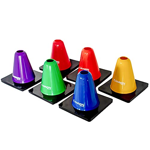 Cannon Sports 6 Pack Agility Cones - 6 inch Colorful Cones with Rubber Weighted Base - Perfect for Soccer, Hockey, Basketball Practice Drills