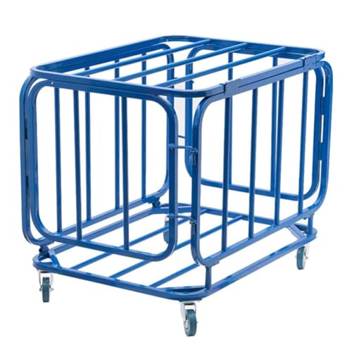Blue Gym Ball Storage Cart, Garage Sports Equipment Organizer Locker Cart, Rolling Basketball Racks Holder for Balls, Sports Ball Storage Cart, for Garage Storage, Gym