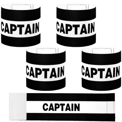 4Pcs Elastic Soccer Captain Armbands, Adjustable Breathable Classic Design, Suitable for Youth and Adults, Multi-Sport Accessory for Football, Rugby, Basketball and Volleyball (12.2x3.15In)