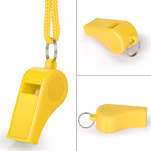 Fya Whistle with Lanyard and Mouth Grip, Super Loud Sports Whistles, Perfect for Coaches, Referees, Emergency, Lifeguard, Survival, Outdoor (Yellow)