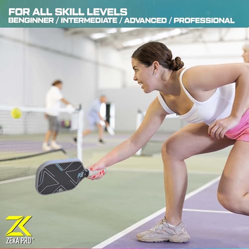T700 Raw Carbon Fiber Pickleball Paddle, 16mm Pp Core, Phenomenal Grit for top Spin, Thermoformed w/Foam Infused Walls, Elongated Design w/Power & Control, Extra Large Sweet Spot & Premium Grip