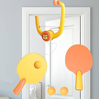 6 Pieces Tennis Indoor Table Tennis Ping Pong Paddles Balls Set Door Frame Exerciser Hand Eye Coordination Toy Practice Suitable for P