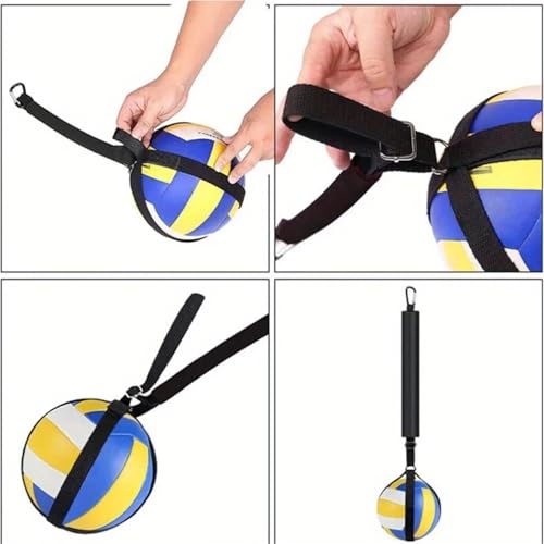 Volleyball Spike Trainer 2/6/10pcs Volleyball Training Equipment Aid Practice Trainer with Adjustable Belt for Serving Setting Spiking Returns Ball for Beginners Solo Training