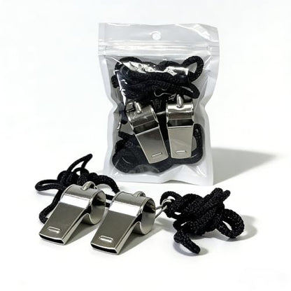 Whistle,2 Pack Stainless Steel Sports Whistle with Lanyard for Coaches, Referees, Officials, Teachers and Lifeguards