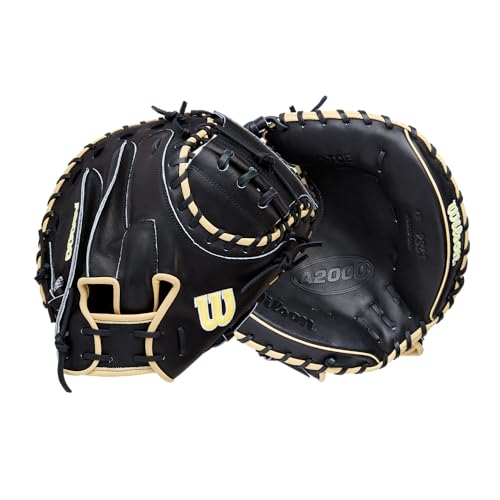 Wilson | 2026 | A2000 Classic | Baseball Gloves + Mitts | Sizes 11.5" - 12.75" | Right + Left Hand Throw | Multiple Styles - color: Black/Blonde, size: Catcher - 34"