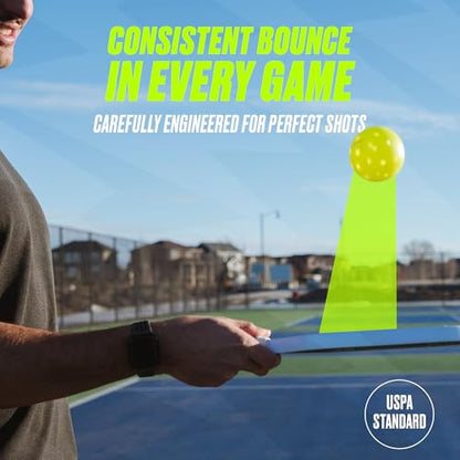 Pickleball Balls - USAPA-Approved Outdoor Balls With Witty Text, Perfect Pickleball Gift, Tournament-Grade Bounce, Wind-Resistant ( 26g Each)