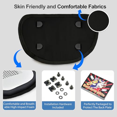 Football Back Plate, Lower Backplate with Hard Shell, High Impact Padding and Durable Adjustable Straps for Youth and Adults - color: White, size: Youth