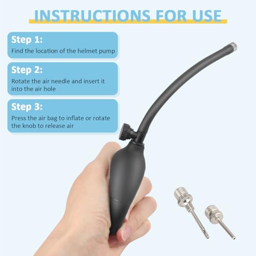 Football Helmet Inflation Pump and Inflation Needle Kit, for Schutt&Riddell Multifunctional Sports Helmet Air Pump
