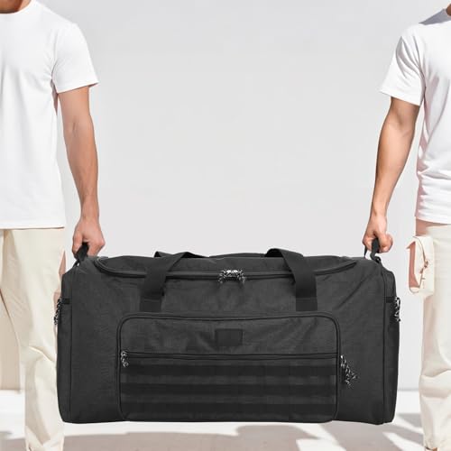 120L Extra Large Gym Duffle Bag for Men Women with Shoes Compartment Heavy Duty Tactical Sports Duffel Bag Big Football Baseball Basketball Soccer Hockey Team Equipment Bag, Black - color: Black