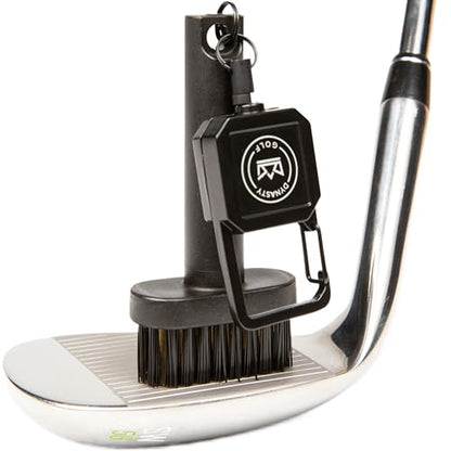Mini Golf Club Brush, Retractable Golf Brush for On-Course Club Face Cleaning, Compact Clip-On Golf Bag Brush, Portable Golf Club Brush