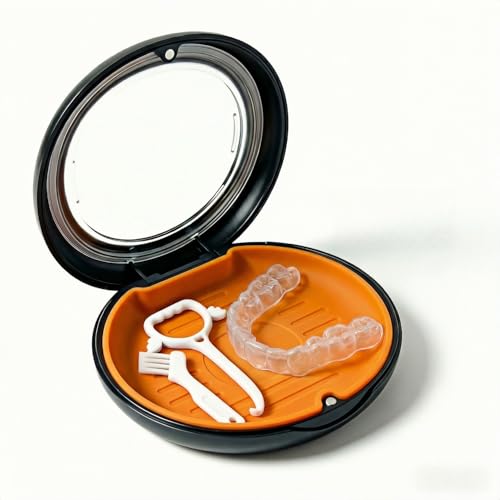 Retainer Case with Vent Holes, Large Retainer Case for Aligner, Magnetic Retainer Holder Case with Removable Tray, Dental Retainer Case for Night Guard Mouth Guard Travel - color: Black