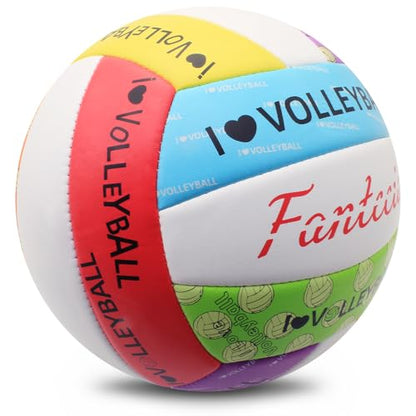 Size 5 Volleyball with Pump, Waterproof Solf Beach Volleyball for Indoor Outdoor Match Games
