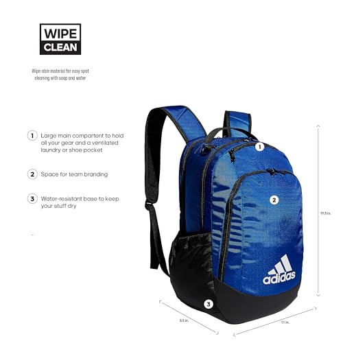 adidas Defender Sports Backpack with Shoe Compartment, Soccer Bag - color: Team Royal Blue