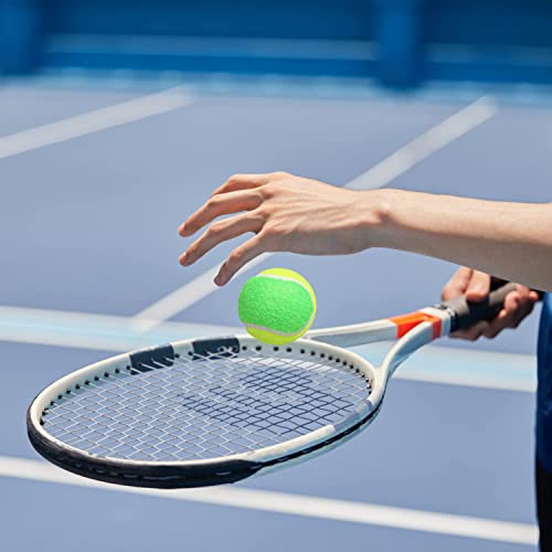 URBEST Tennis Ball 12 Packs Training Tennis Balls Practice Balls for Novice Player, Pet Dog Playing Balls with Mesh Carry Bag - color: Yellow-green