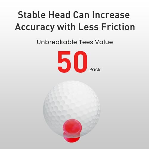 Amy Sport Golf Tees Step Down Plastic Unbreakable 50 Pack Reusable Bulk Professional Height Control Castle Tee for Practice