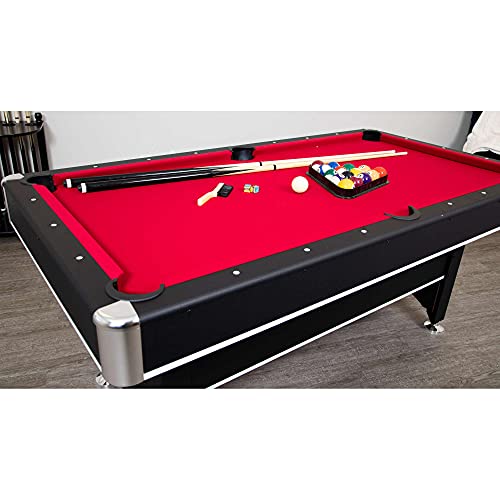 Hathaway Spartan 6 Ft Pool Table, with Ping Pong Multi Game Combo Tables for Family Recreation Game Rooms - Includes Billiard Balls, Cues, Paddles, Brush & More