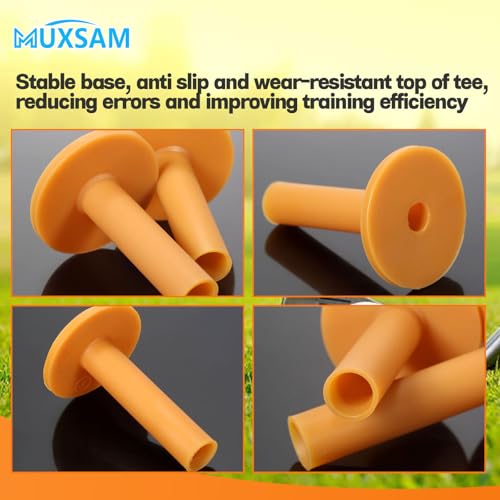 MUXSAM Rubber Golf Tees Holder Set, Driving Range Mats Rubber Ball Seat for Golf Hitting Practice Mat Indoor Outdoor Training, Different Size