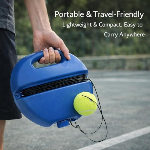 Solo Tennis Trainer Rebound Ball with String, Portable Self Practice Tennis Ball Kit, Elastic Rebound Training Tool for Beginners and Adults, Anti-Tangle Design, Adjustable Rope