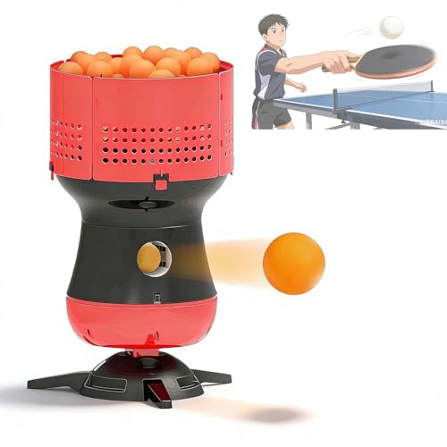 Ping Pong Machine, Automatic Table Tennis Robot for Home Use – Lightweight 1.7kg Portable Trainer with Dual Spin Mode & Remote