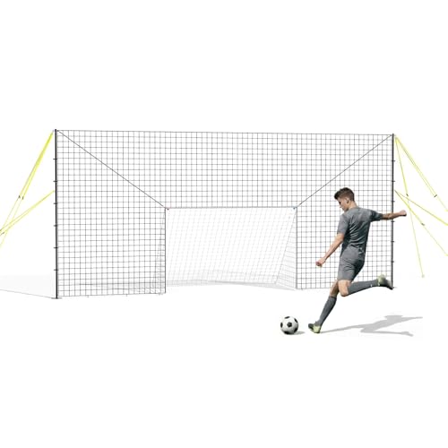 3-in-1 Soccer Goal with Rebounder & Backstop Net, Soccer Training Equipment for Backyard, Soccer Rebounder for Shooting, Passing & Ball Control, Kids & Youth - style: Standard