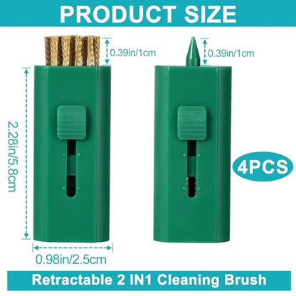 PAGOW 4 Pack Retractable Golf Club Cleaner Brush, Portable Double-Sided Golf Club Brush Groove Cleaner-Multicolor - color: Green