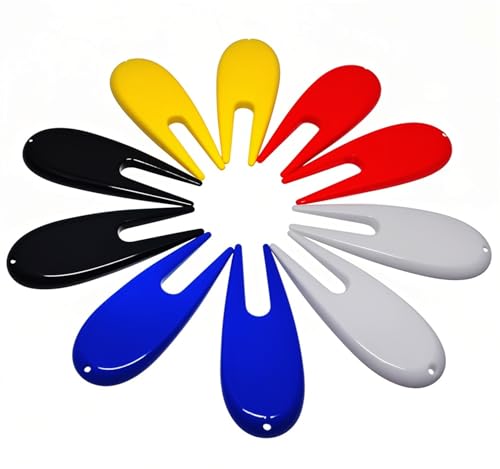 Adhere Golf Divot Repair Tools Plastic Golf Pitchforks 10/20pcs 5 Colours Mix Pack