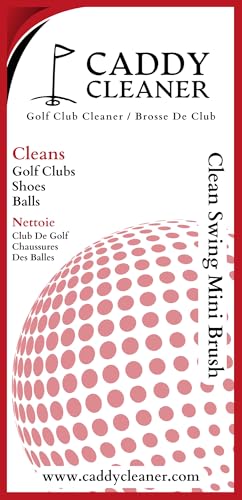 Clean Swing Mini Brush – Golf Club Cleaner with Magnetic Clip, Dual-Sided Brush | Golf Accessories for Men, Best Golf Gift | Caddy Cleaner - color: Black/Red