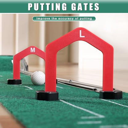 CHAMPKEY Golf Putting Green Indoor - Advanced Guides Golf Putting Mat - Enhance Putting Accuracy and Challenge - style: Hazard Putting Mat