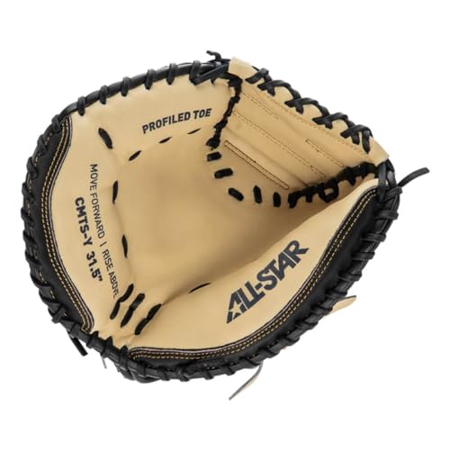 All-Star Top Star Series Catching Mitt - Left/Right Hand Throw - Adult and Youth Size - Baseball Glove, Catchers Mitt - color: Black|Tan, size: 31.5" YOUTH