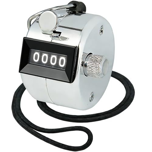 Amble Tally Clicker Counter, Metal Case Mechanical Clicker Digital Handheld Tally Counter with Nylon Lanyard