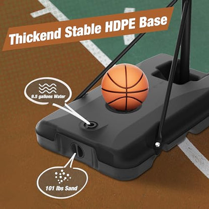 Basketball Hoop Outdoor with 33 Inch Shatterproof Backboard, Portable Basketball Goal System - style: 4.0-8.5FT (Green)