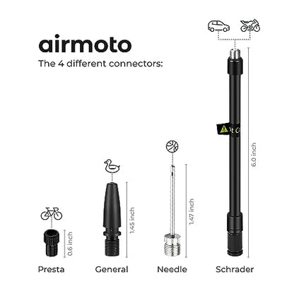 Airmoto Spare Kit - Backup Accessories Tire Inflator Portable Air Compressor - Includes Scharder Valve, Presta Adapter, Needle Adapter and General Valve Adapter - Complete Replacement Set