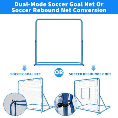 Soccer Rebounder Net, Adjustable Multi-Sport Rebounder Net for Passing Throwing and Ball Control, Practice Nets for Baseball, Volleyball Bounce Back Trainer Equipment for Backyard 4/6 x 4/5 Ft