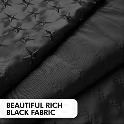 All Black American Flag | 5x8 Ft | Long Lasting No Quarter US Flag, Made From 210D Polyester, Embroidered Stars, Sewn Stripes, Brass Grommets, Vivid Color, Outdoor/Indoor - color: Black 5x8 Ft