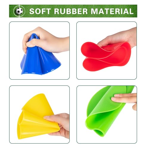 Spot Markers 4.72 Inch 9 Inch Non Slip Rubber Floor Markers Flat Field Cones Poly Dots for Soccer Basketball Sports Speed Agility Training and Drills - style: 9inch 6pcs
