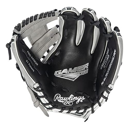 Rawlings Gamer XLE Speed Shell Series Baseball Infield | Catcher | Utility Glove | Mitt | Travel | Youth | 11.5” | 12.25” | 32.5” | Black | Grey | Right | Left - size: 11.50"