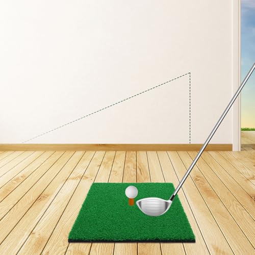 Healifty Golf Practice Mat and Hitting Mat 30x30cm Dark Green Golfing Training Aid Indoor Use for Backyard and Home Practice