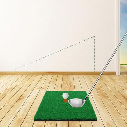 Healifty Golf Practice Mat and Hitting Mat 30x30cm Dark Green Golfing Training Aid Indoor Use for Backyard and Home Practice