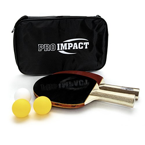 Ping Pong Set – 2 Professional Wooden Paddles, 3 Table Tennis Balls & Carry Case – Indoor/Outdoor Racket Kit for Beginner & Intermediate Players, Kids & Adults