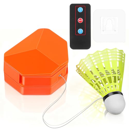 Badminton Trainer Self Practice Aid Elastic Rebound Device with Remote Control for Indoor and Outdoor Solo Training Set