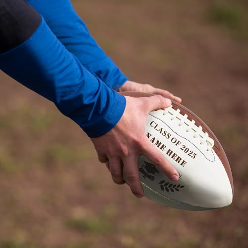 EDSG Custom Football Groomsmen Gifts 2026 Graduation Gifts for Him High School Personalized Footballs Junior Footballs Class of 2026 Full 12-Inch Football Gifts for Coach Dad Fan Birthday - color: Design 9