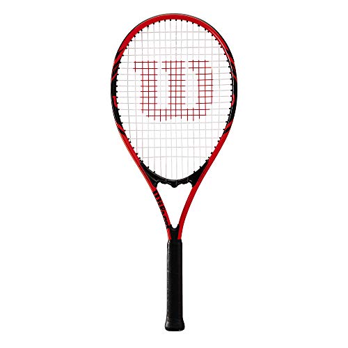 Wilson Federer Adult Recreational Tennis Racket - Grip Size 3 - 4 3/8", Red/White/Black
