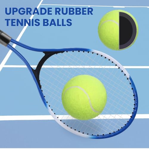 Tennis Practice Rebounder, Tennis Trainer Ball with String Set, Solo Tennis Trainer Rebound Ball with Weighted Base for Beginners, for Wall Drills & Parks Or Backyard Training - color: Blue-Square