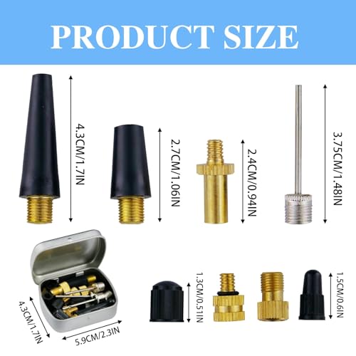 20 Pcs Inflator Needles Converter Pump Kit Bicycle Valve Adapter DV AV SV Converter Basketball Pump Football Ball Pump Sports Ball Inflator Equipment - color: gray