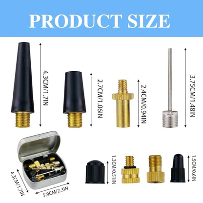 20 Pcs Inflator Needles Converter Pump Kit Bicycle Valve Adapter DV AV SV Converter Basketball Pump Football Ball Pump Sports Ball Inflator Equipment - color: gray