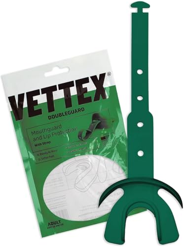 Markwort Vettex Doubleguard Mouthguard for Football, Lacrosse, MMA, Boxing, Braces - Breathable Doubleguard with Lip Protection and Strap, Dark Green - color: Dark Green